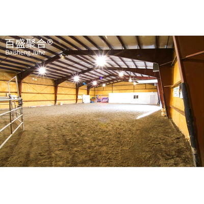 Construcciones de cobertizo de granjas de cerdos de largo alcance Prefabricado Indoor Horse Riding Arena Granero Cobertizo Casa Diseño de salón