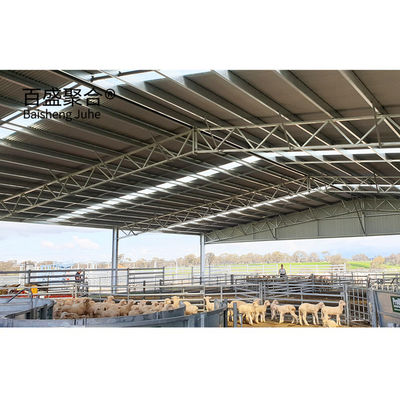 Diseño de puertas correderas y puertas rodantes Q345 Cuadro de metal Casa de cabra / oveja para granja de vacas / ganado