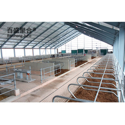 Estructura de acero ligero Edificio de granja de vacas Corral prefabricado con ISO9001 2008/CE/BV