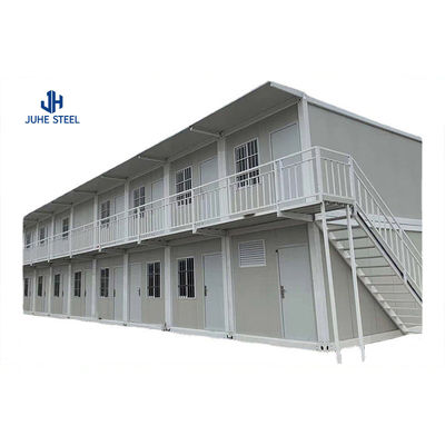Casas prefabricadas de contenedores con chasis de acero de 18 mm de tablero MGO de 15 mm de piso de vinilo