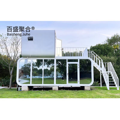 Casa de cápsula espacial portátil de acero moderno a medida con cocina Casa de contenedores prefabricada de 40 pies