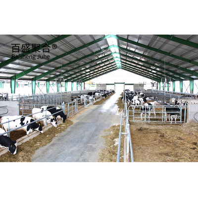 Diseño moderno estructura de acero vacas ganado lechero lechería granja de ordeño edificio con vigas de acero vigas H