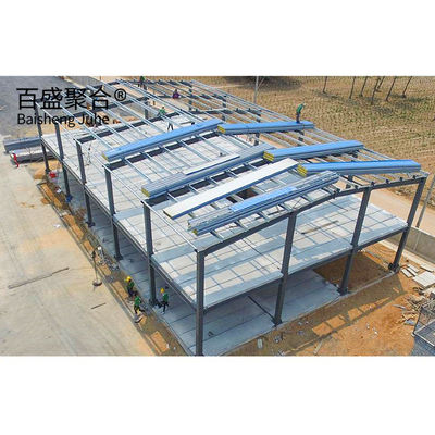 Construcción móvil reforzada de estructura de acero de amplia extensión para diseño de cobertizo industrial ligero