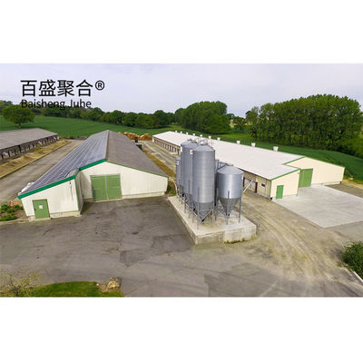 Certificado ISO9001 2008/CE/BV Con marco de acero Granja de pollos para cobertizo de aves de corral de lado abierto Tipo