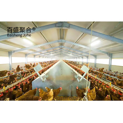 Certificado ISO9001 2008/CE/BV Con marco de acero Granja de pollos para cobertizo de aves de corral de lado abierto Tipo