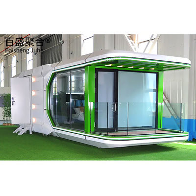 Casas de contenedores de villas con doble acristalamiento personalizado Hotel de cápsula espacial móvil