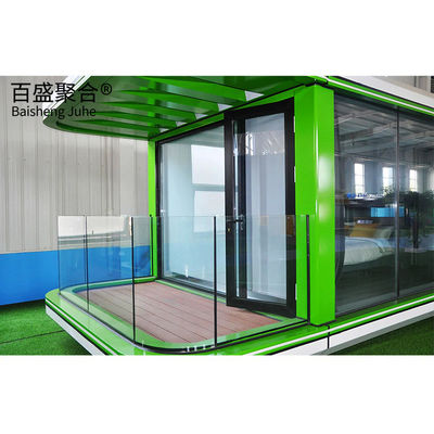 Villa Decoración paisajística Casa cápsula de manzana móvil prefabricada con terraza