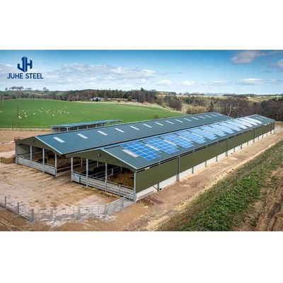 Casas prefabricadas con marco de acero estándar ASTM para la construcción de cobertizos de vacas