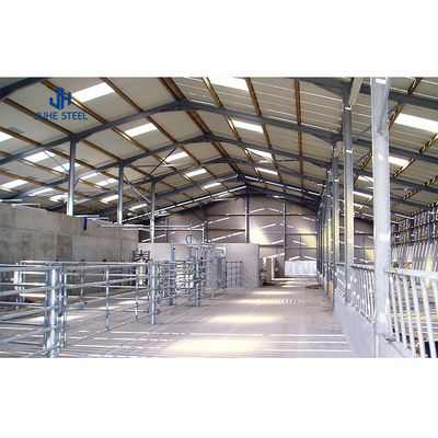 2-10m de altura estructura de acero cobertizo de vacas edificio de almacén prefabricado con tubería de 48 mm