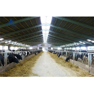 2-10m de altura estructura de acero cobertizo de vacas edificio de almacén prefabricado con tubería de 48 mm