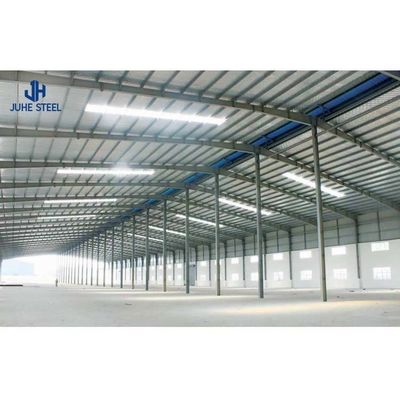 Taller de estructuras de acero cobertizo personalizado con vigas de techo de larga extensión y marco galvanizado