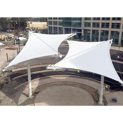 800-1300GSM Tejido recubierto de PVC estructuras de sombra de membrana arquitectónica
