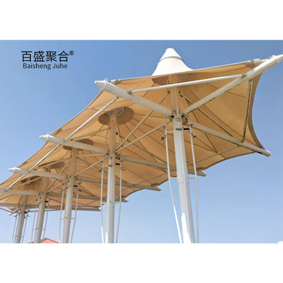 GB Q235 Estructura de carbono Cuadro de acero Tejido de PVC Tejido de membrana Estructuras de sombra