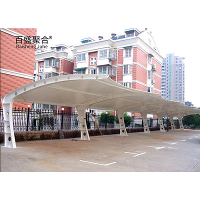 PVDF PTFE tejido de membrana de tracción marco de acero grande toldo automático para 3 coches estacionamiento