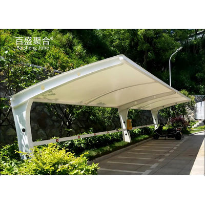 PVDF PTFE tejido de membrana de tracción marco de acero grande toldo automático para 3 coches estacionamiento