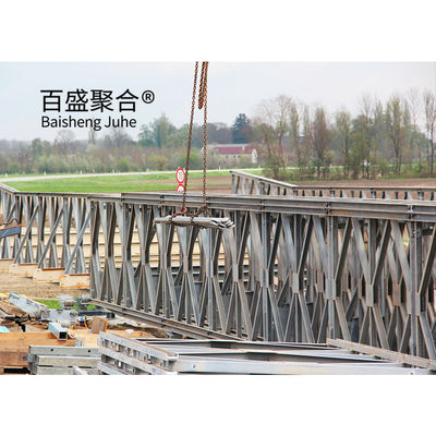 Puente de acero con estructura de tramo modular prefabricado portátil HD200 con una longitud total de 15 m-60 m
