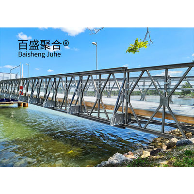 Puente de acero con estructura de tramo modular prefabricado portátil HD200 con una longitud total de 15 m-60 m