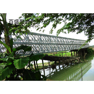 Puente de acero con estructura de tramo modular prefabricado portátil HD200 con una longitud total de 15 m-60 m