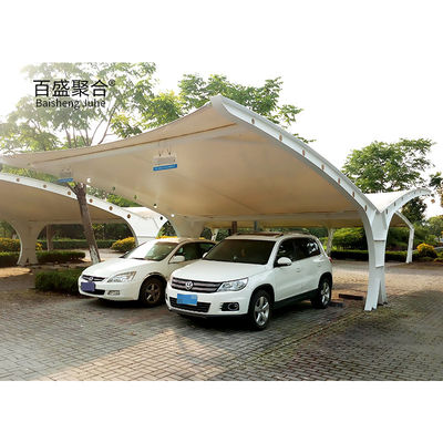 Estacionamiento de coches portátil, almacenamiento con garaje de coches de metal prefabricado y revestimiento blanco