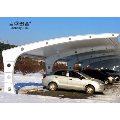 Estacionamiento de coches portátil, almacenamiento con garaje de coches de metal prefabricado y revestimiento blanco