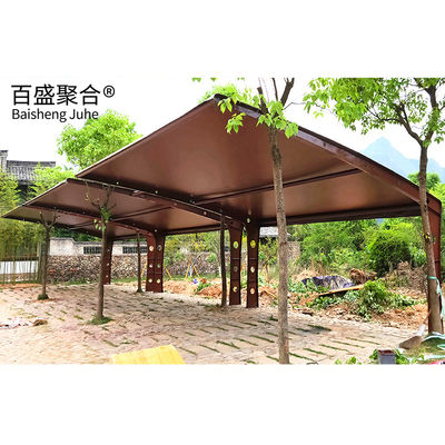 Tejido de membrana impermeable para automóviles Tensile Parking Shades Taller Estructura de acero