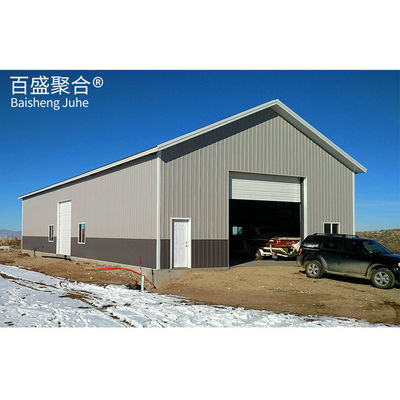 Q235B/Q345B Estructura de acero de bajo carbono Garage Shed de almacenamiento para garaje de coches prefabricados de metal