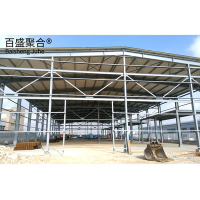 Estructura de acero para almacenes pesados Edificio prefabricado de metal con marco galvanizado